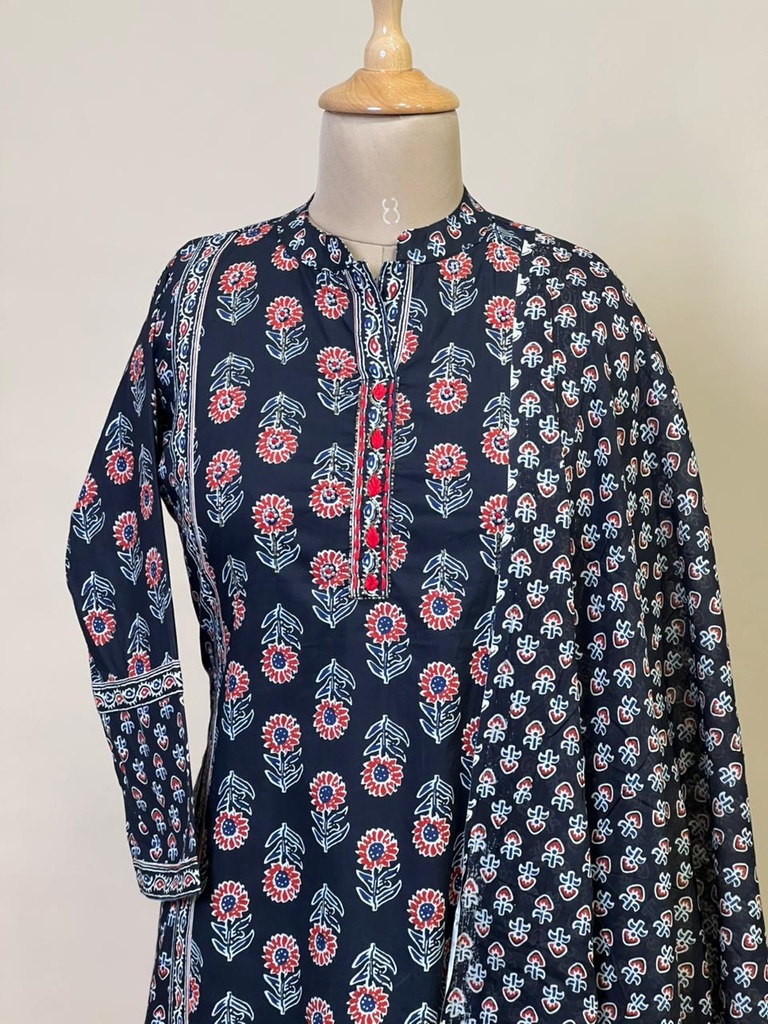 Cotton Kurti Sets 5043 BLACK