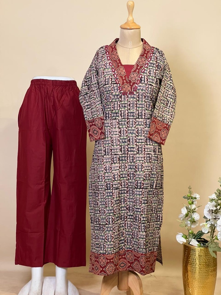 Kalamkari Cotton Coord Sets 5028 K3