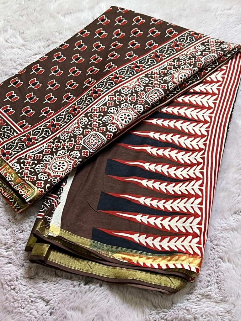 Zari border Cotton Sarees 5013