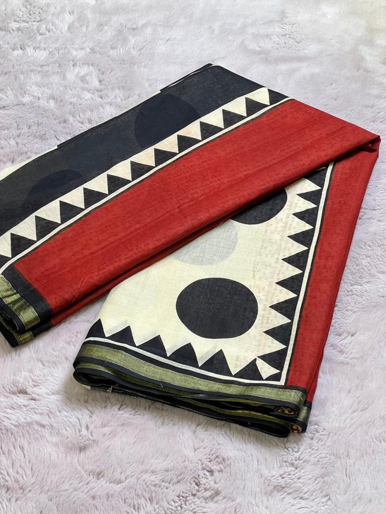 Zari border Cotton Sarees 5013