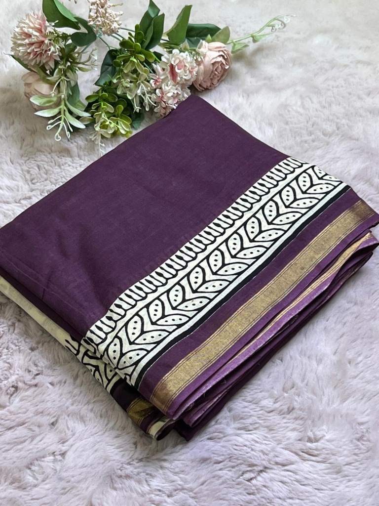 Zari border Cotton Sarees 5013