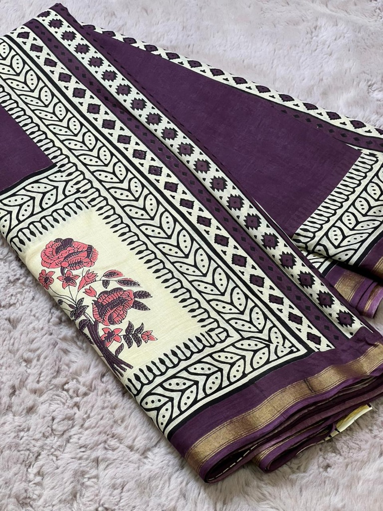 Zari border Cotton Sarees 5013