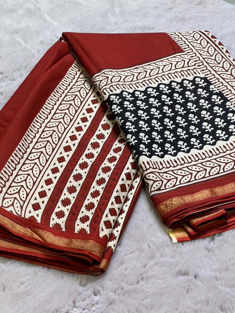 Zari border Cotton Sarees 5013