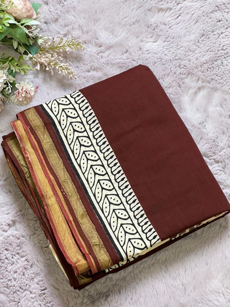 Zari border Cotton Sarees 5013