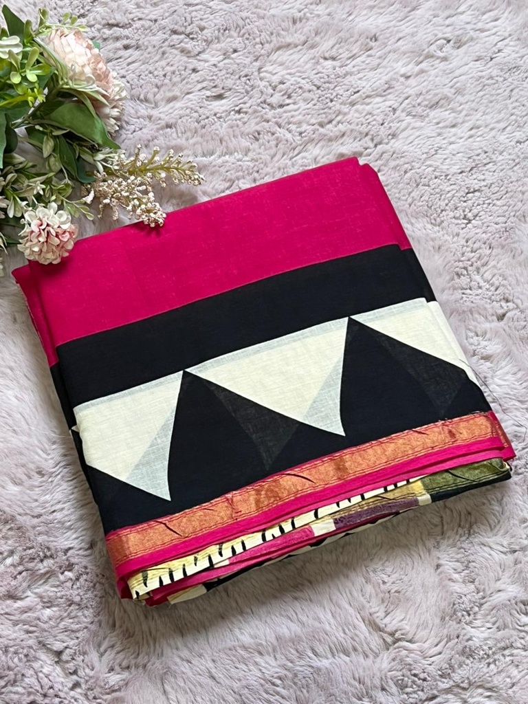 Zari border Cotton Sarees 5013