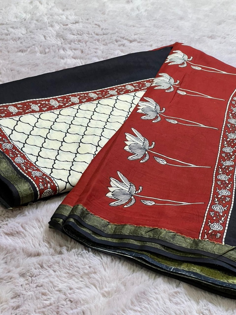 Zari border Cotton Sarees 5013
