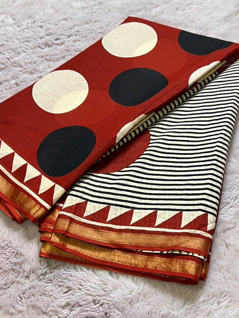 Zari border Cotton Sarees 5013