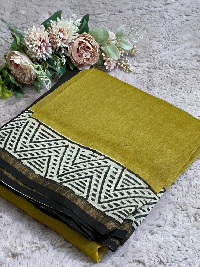 Chanderi Silk Cotton Sarees 5014 GREEN 1