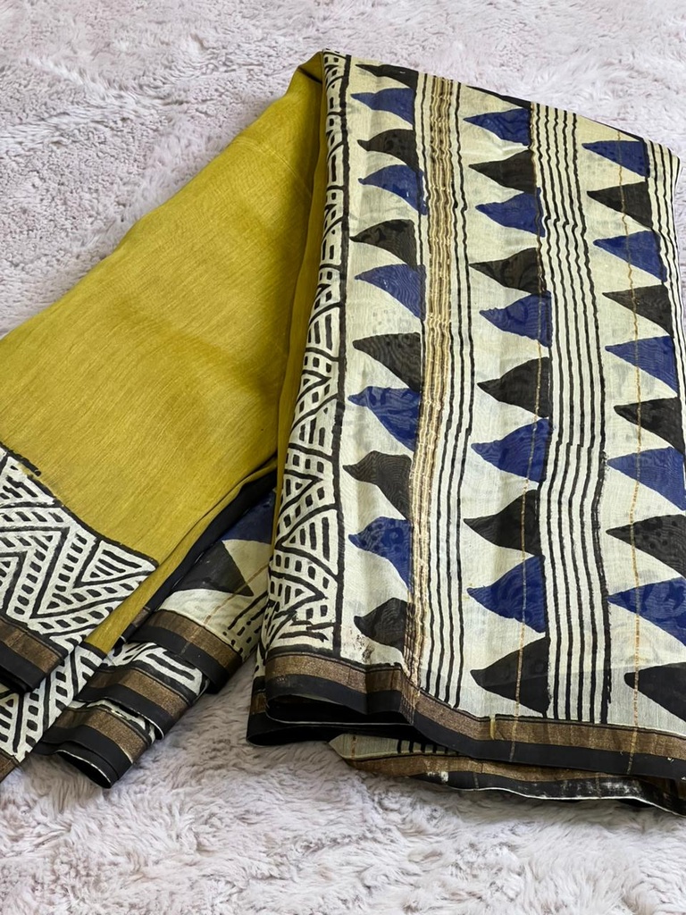 Chanderi Silk Cotton Sarees 5014 GREEN 1