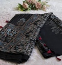 Ajrakh Chinon Sarees 5033 BLACK