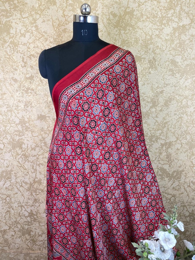 Ajrakh Modal Silk Dupatta 5018