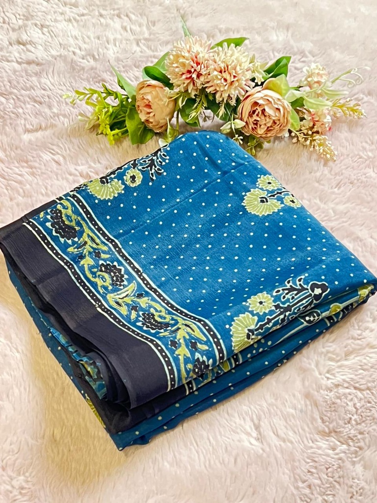 Ajrakh Chinon Sarees 5033