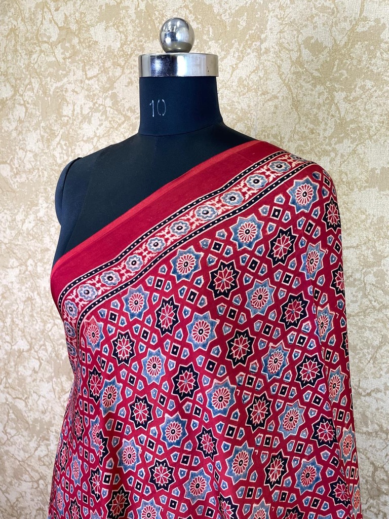 Ajrakh Modal Silk Dupatta 5018
