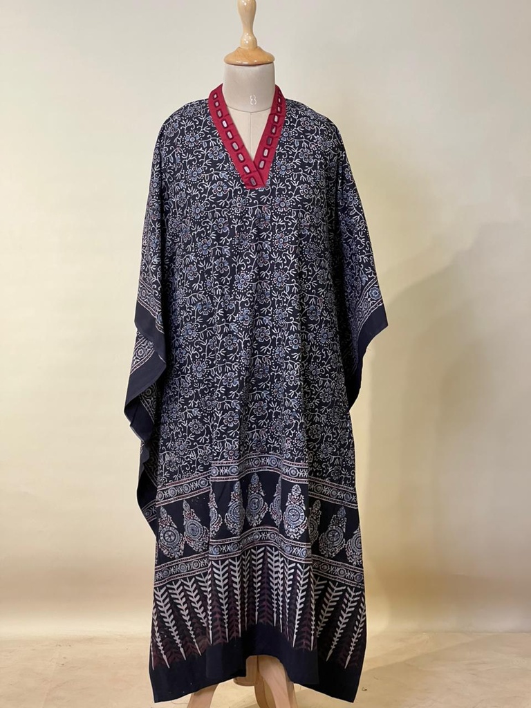 Ajrakh Cotton Kaftans 4802 BLACK 1
