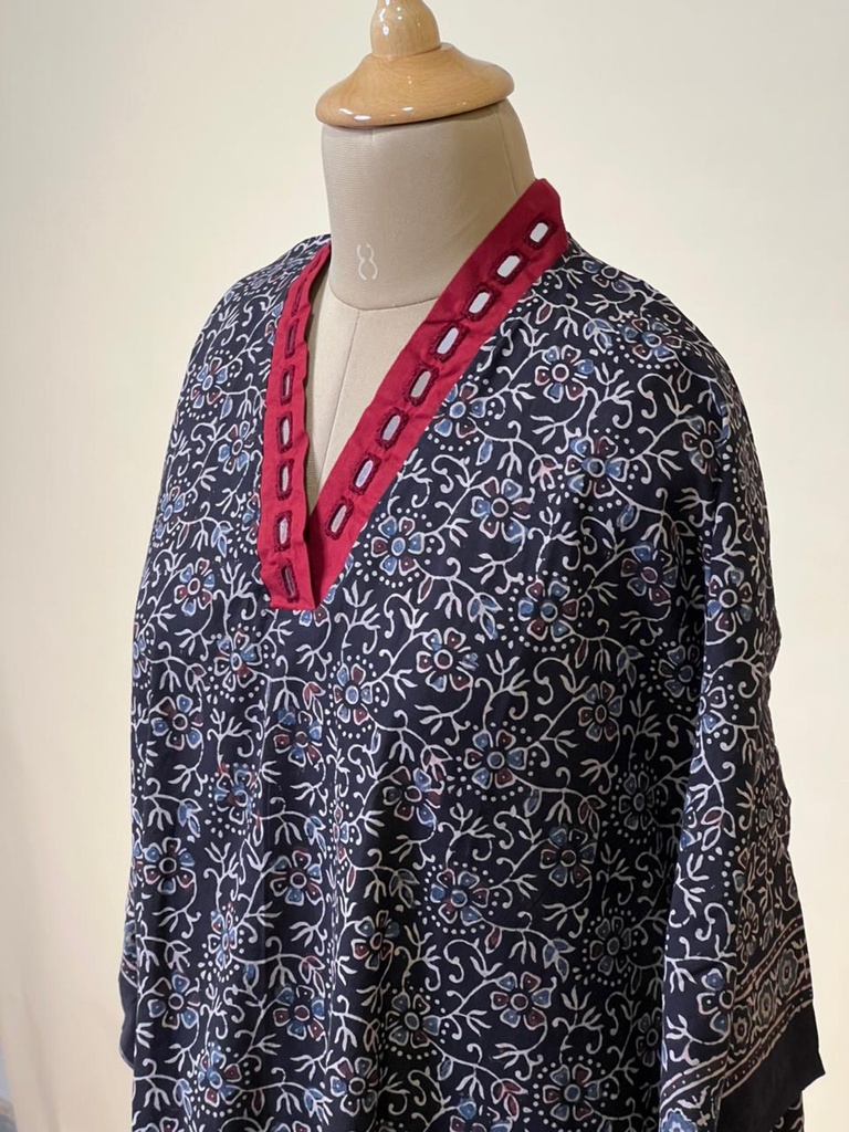 Ajrakh Cotton Kaftans 4802 BLACK 1
