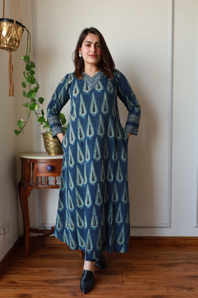 Ajrakh cotton kurti