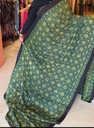 Ajrakh Silk Mirror Sarees 5036 GREEN Z