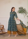Ikkat Cotton Kurti Sets 5043
