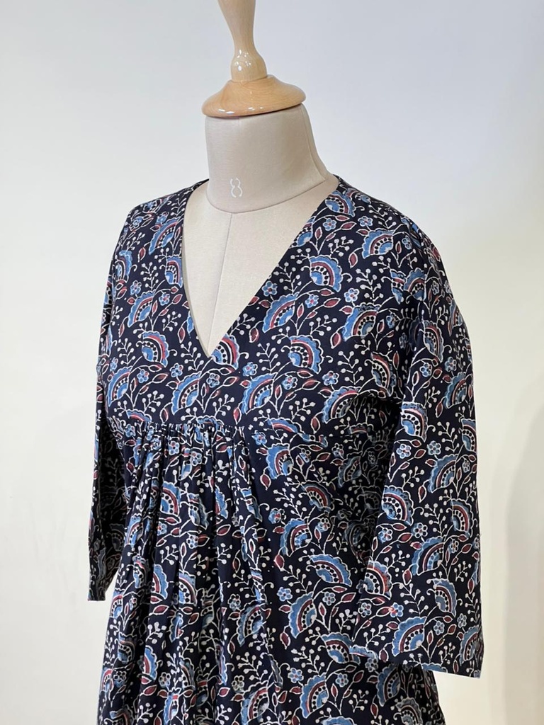 Ajrakh Cotton Aline Kurti 5028 BLACK
