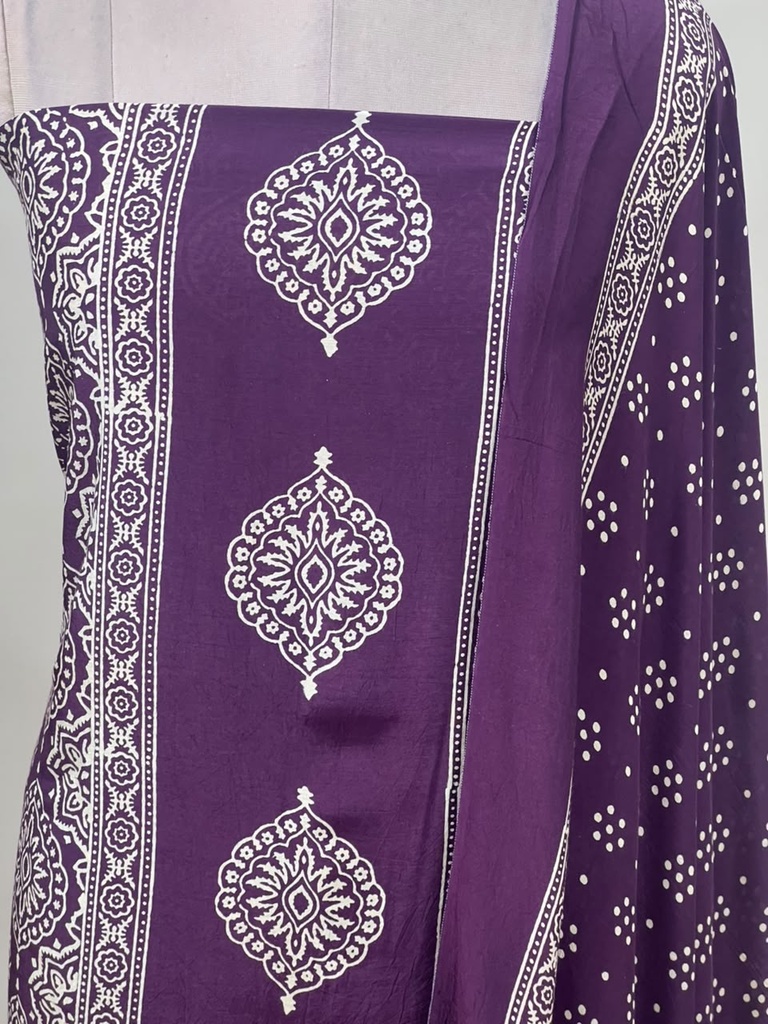 Ajrakh Muslin Suit 5025 PURPLE