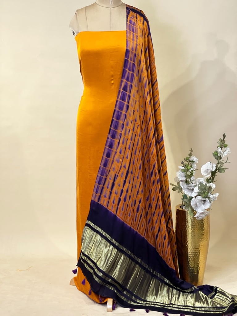 Ajrakh Modal Shibori Suit 5012 YELLOW