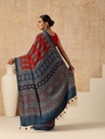 Premium Ajrakh Modal Silk Sarees 5028 RED2 S