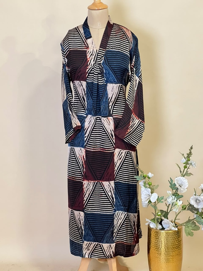 Ajrakh Modal Silk Aline Kurti 5053
