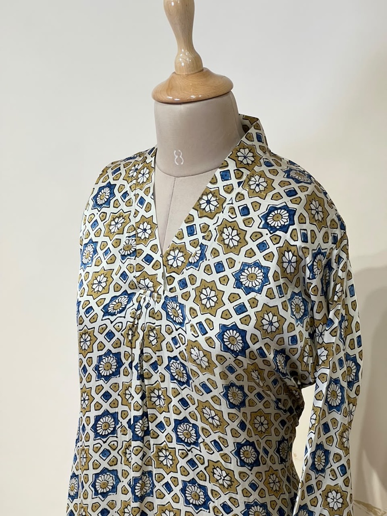 Ajrakh Modal Silk Aline Kurti 5053