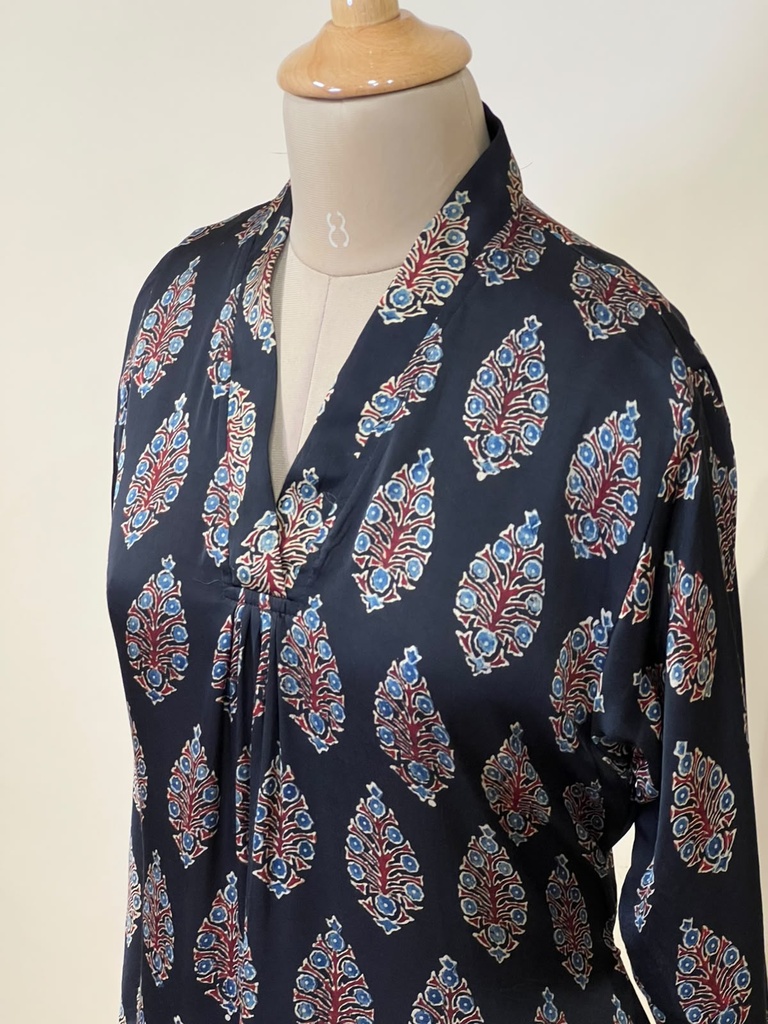  Ajrakh Modal Silk Aline Kurti 5053