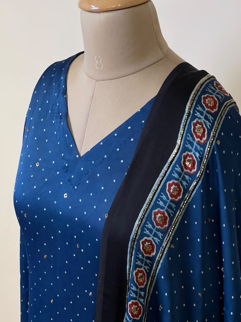 Designer Ajrakh Modal Kurti Sets 5012