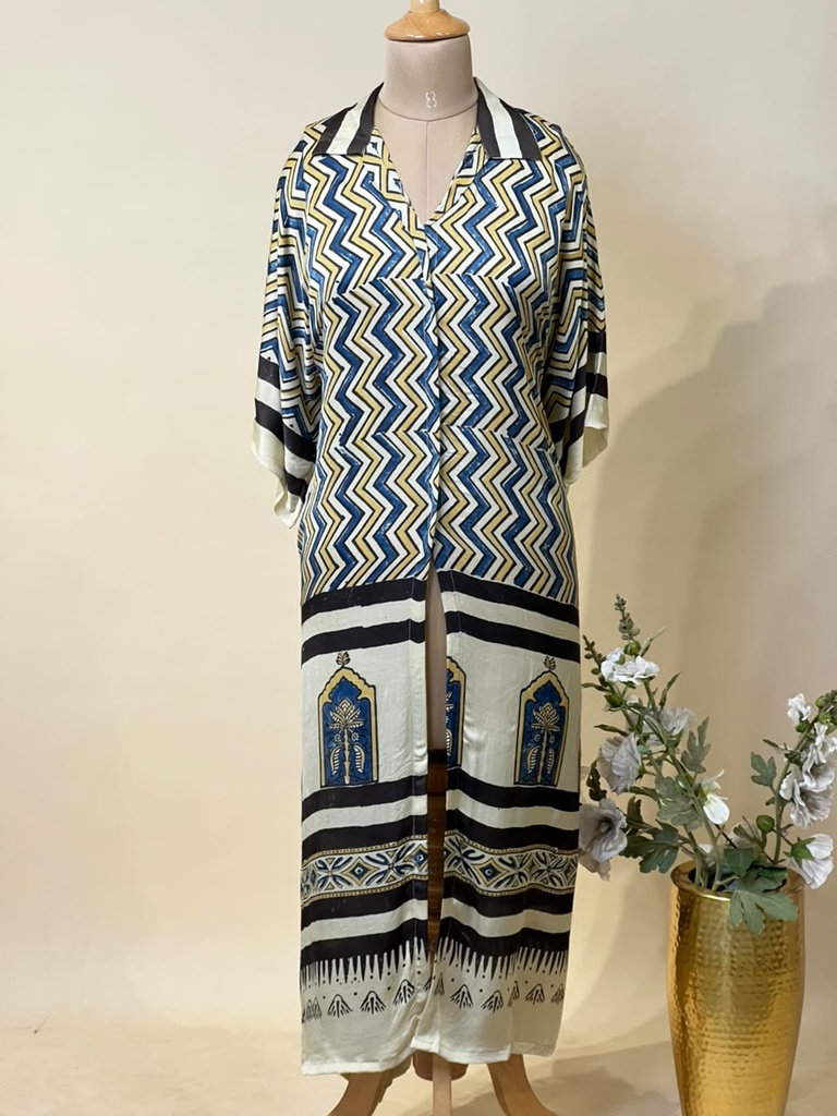 Ajrakh Modal Kaftan Style Dress 4803