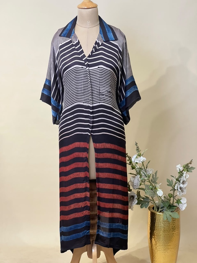 Ajrakh Modal Kaftan Style Dress 4803 BLACK 2