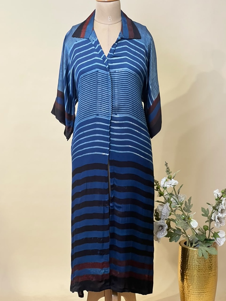 Ajrakh Modal Kaftan Style Dress 4803 BLUE 2