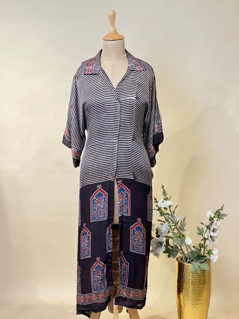 Ajrakh Modal Kaftan Style Dress 4803
