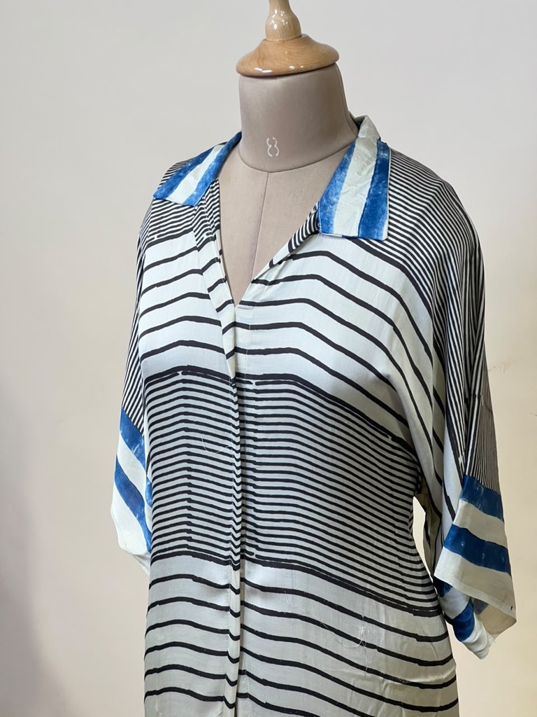Ajrakh Modal Kaftan Style Dress 4803 IVORY 1