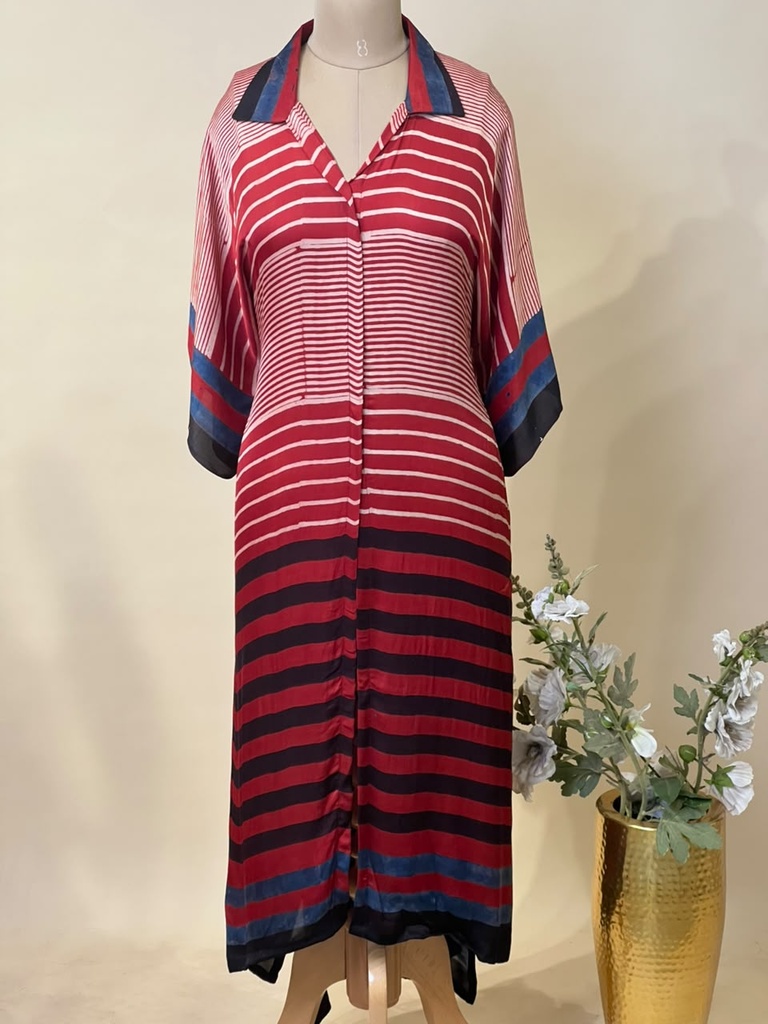 Ajrakh Modal Kaftan Style Dress 4803 RED