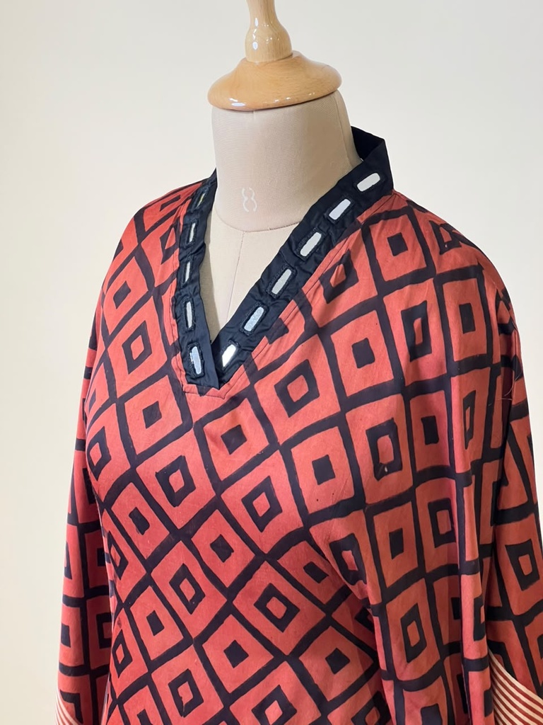 Ajrakh Modal Kaftans 4803 RUST ORANGE