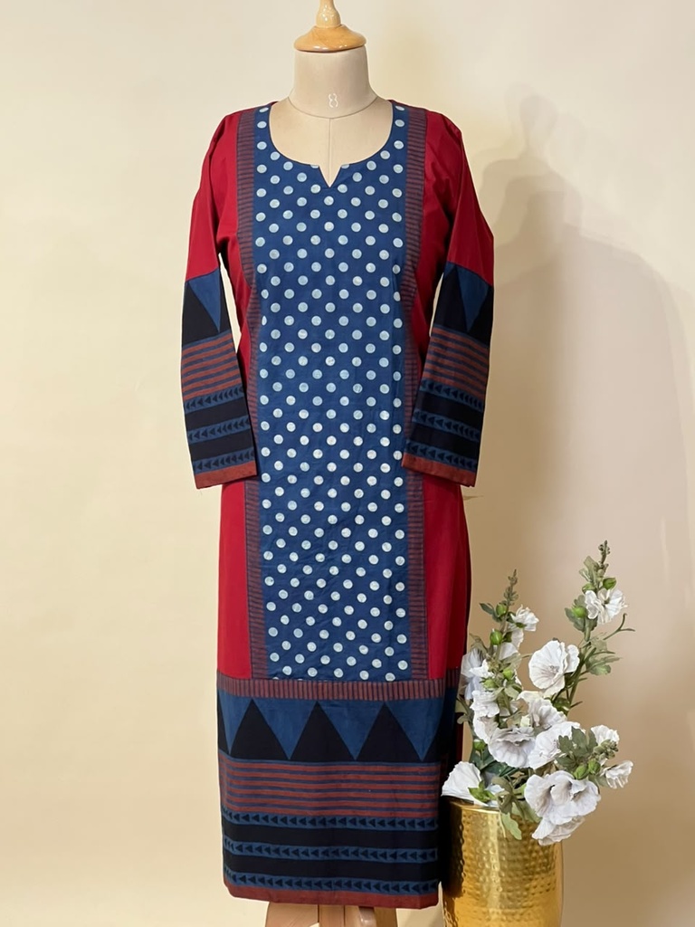 Ajrakh Cotton Kurti 5029 BLUE