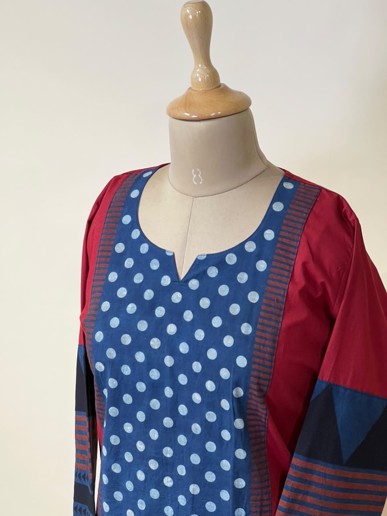 Ajrakh Cotton Kurti 5029 BLUE