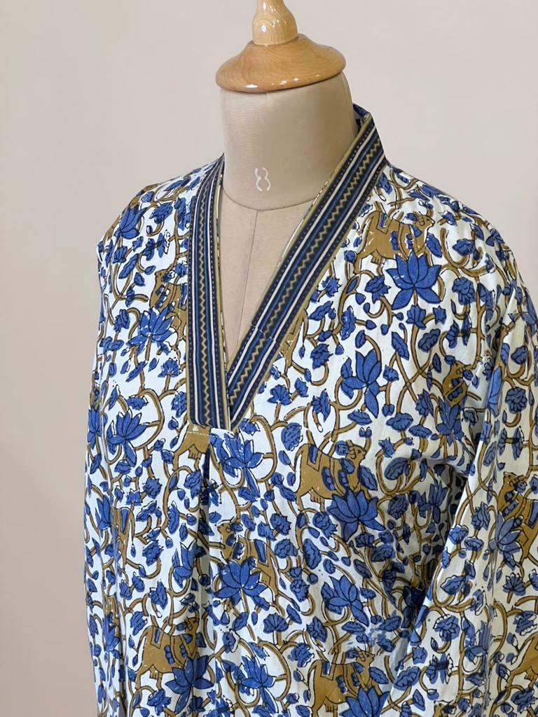 Ajrakh Rayon Kurti 5029 IVORY