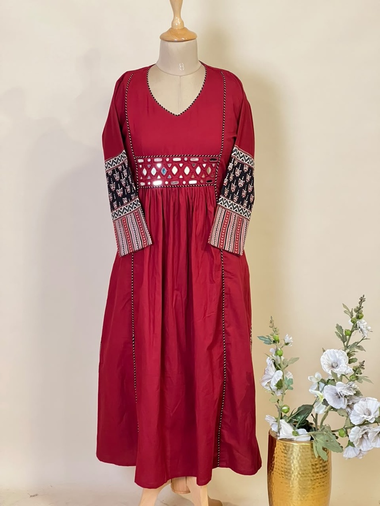 Premium Cotton Kurti 5029 MAROON