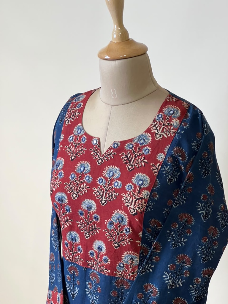 Ajrakh Aline Cotton Kurti 5028