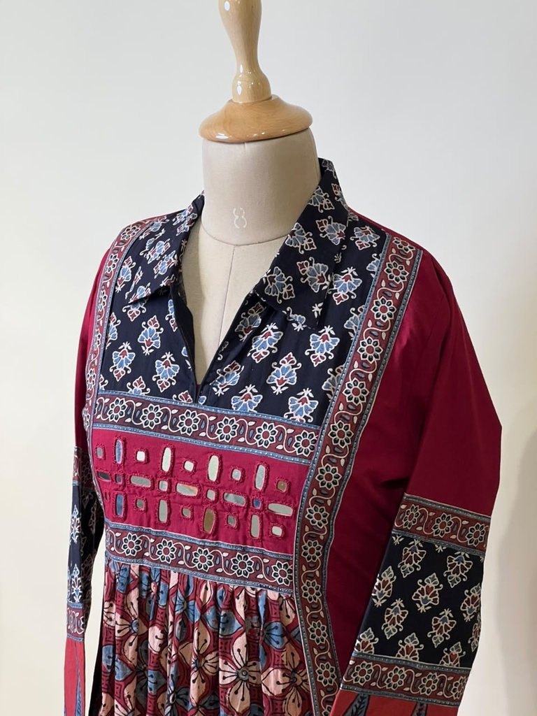 Ajrakh Cotton Kurti 5029 BROWN