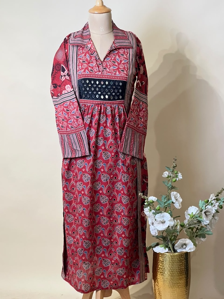 Ajrakh Cotton Kurti 5029