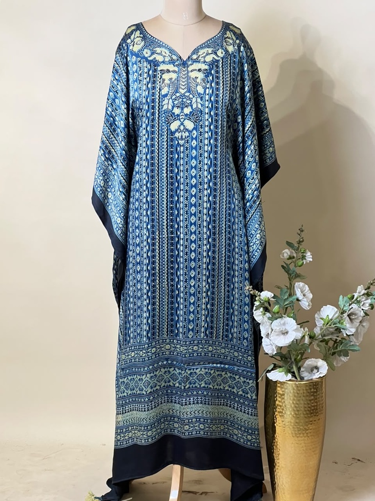 Premium Ajrakh Silk Kaftans 4801 