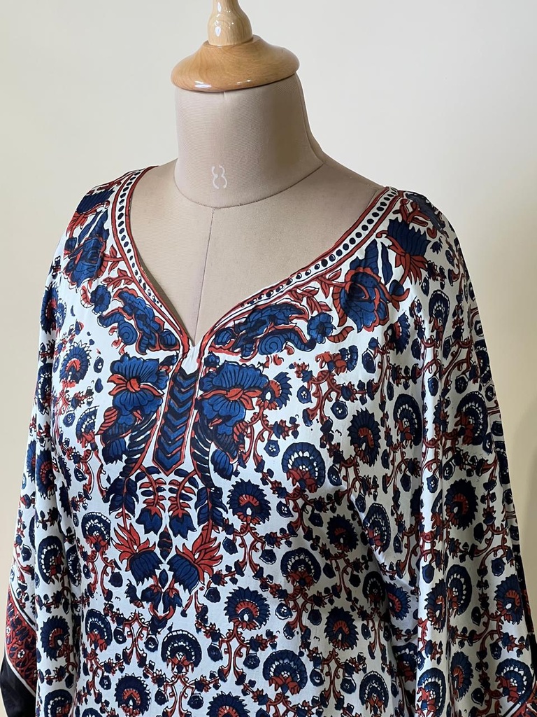 Premium Ajrakh Silk Kaftans 4801 BLACK 3