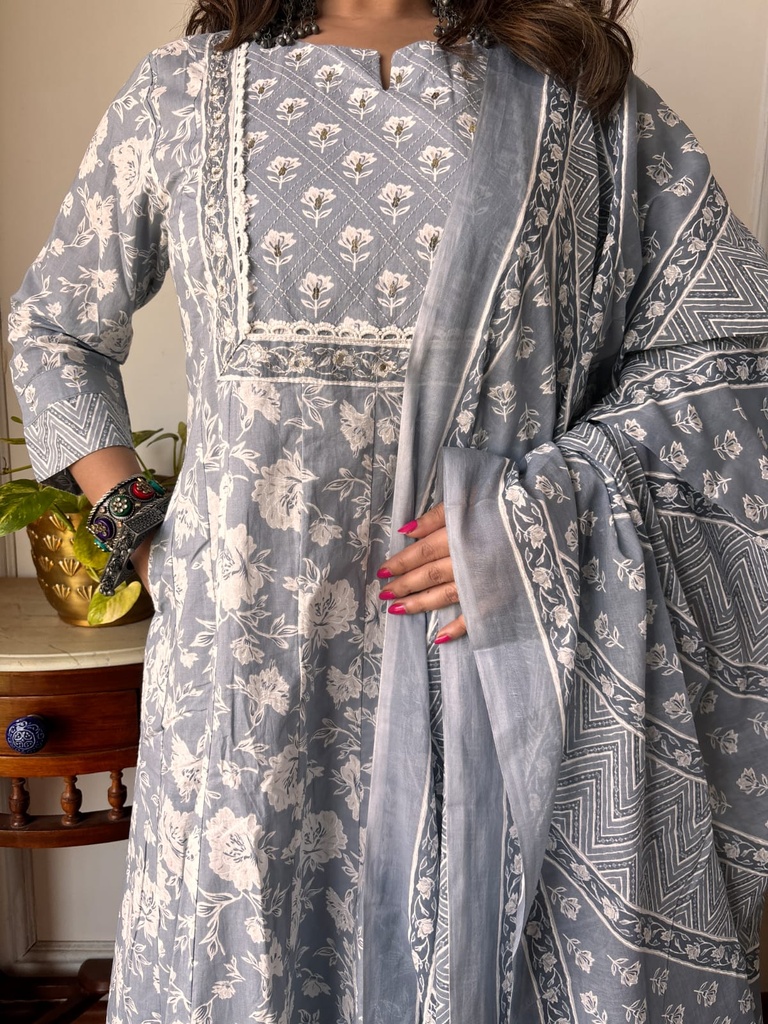 Cotton Anarkali Kurti Set 5043