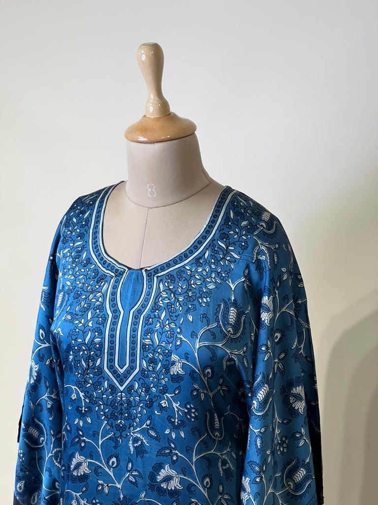 Premium Ajrakh Silk Kaftans 4801 BLUE 2