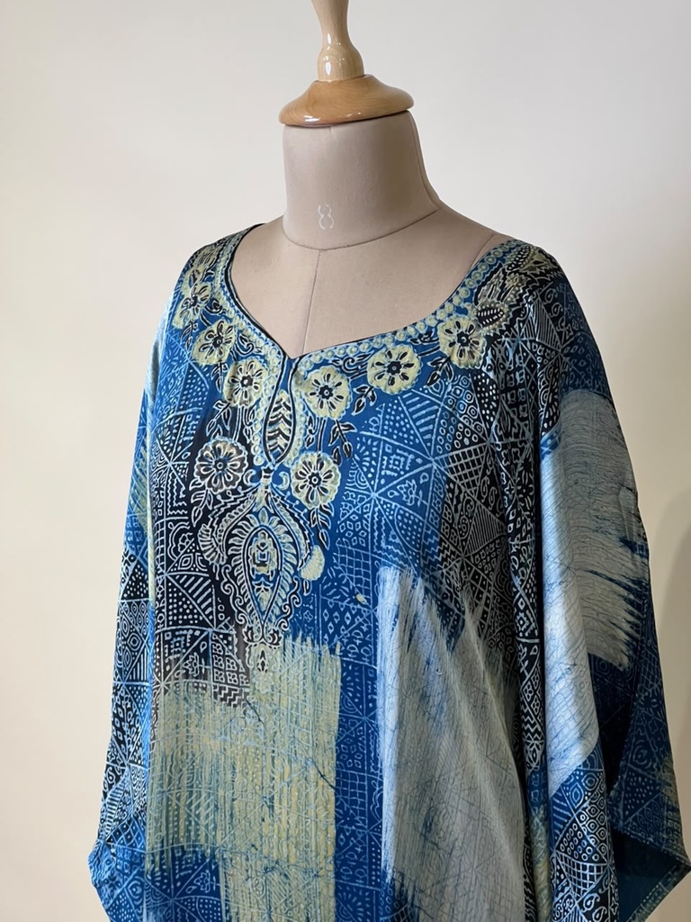 Premium Ajrakh Silk Kaftans 4801 BLUE 7