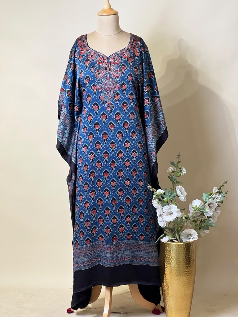 Premium Ajrakh Silk Kaftans 4801 BLUE 9